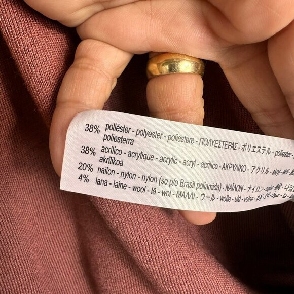 2/$30 Zara Cut Out Shoulder High Neck Sweater Dark Pink Oversized Small NWT - Picture 11 of 13